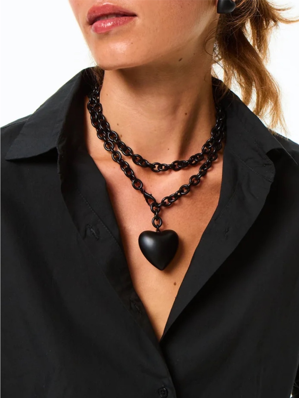 NWOT Roxanne Assoulin The Big Puffy Heart Necklace